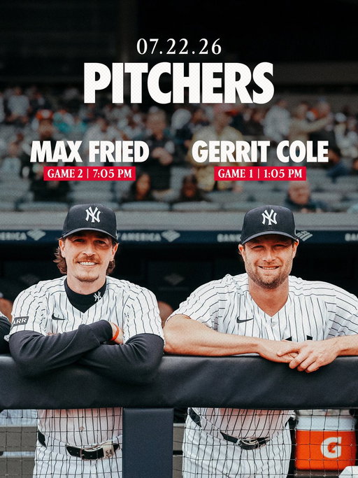 Gerrit Cole. Game 1.
Max Fried. Game 2.
See you at The Stadium tomorrow. 