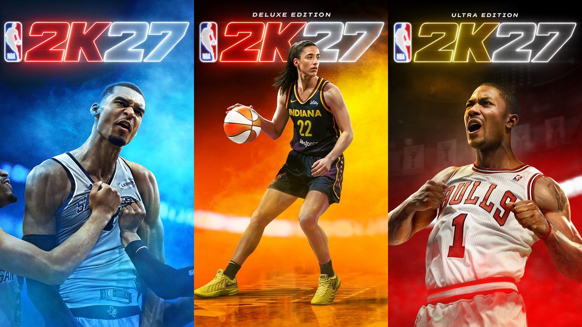 Victor Wembanyama, Caitlin Clark, and Derrick Rose have been revealed as the cover athletes for NBA 2K27.

The cover lineup includes a Standard Edition, Deluxe Edition, and Ultra Edition, all featuring former No. 1 overall draft picks and Rookie of the Year winners. 