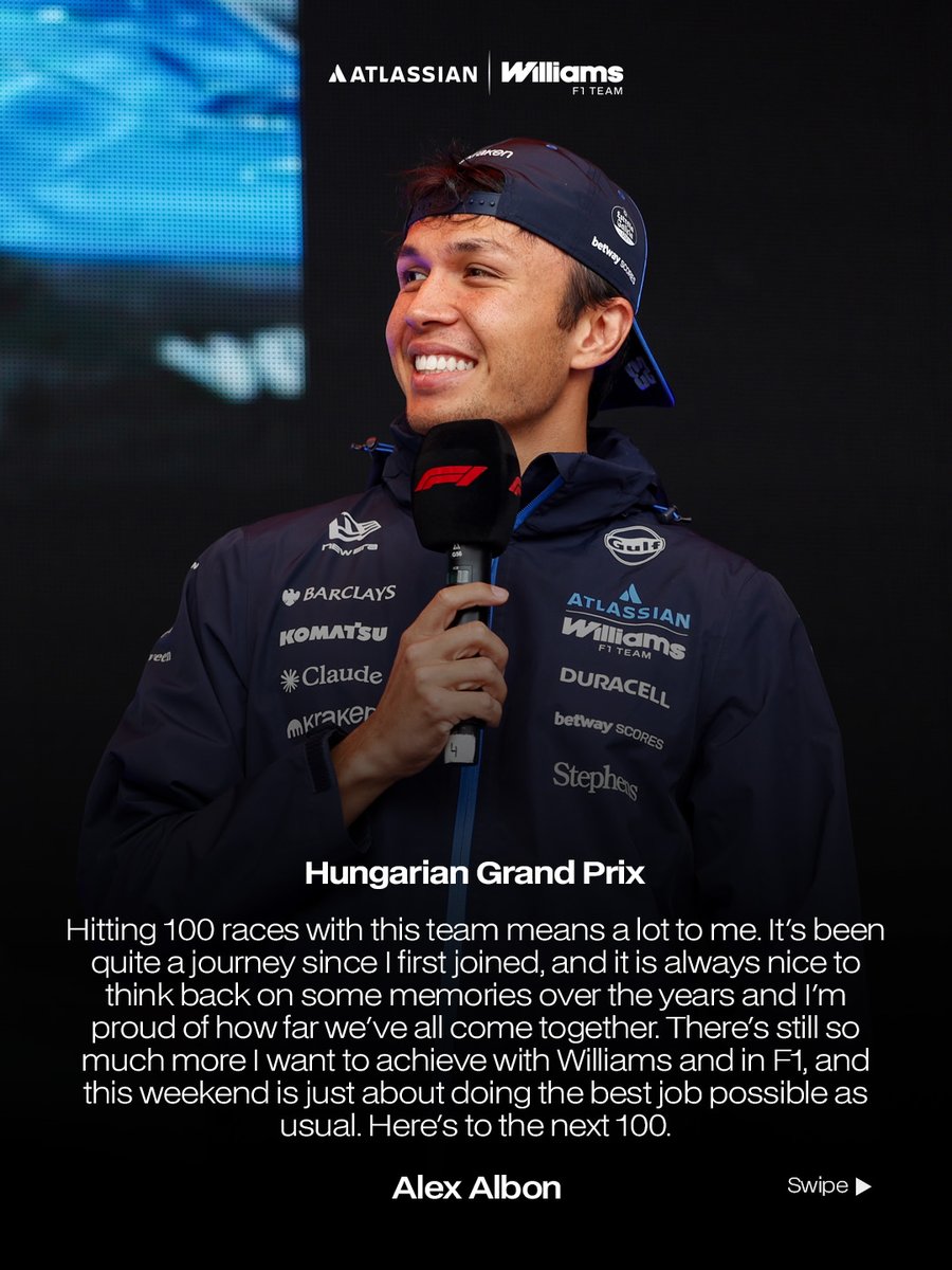 "Hitting 100 races with this team means a lot to me." 🥹

Hear from Alex and Carlos ahead of the Hungarian Grand Prix 🗣️ 