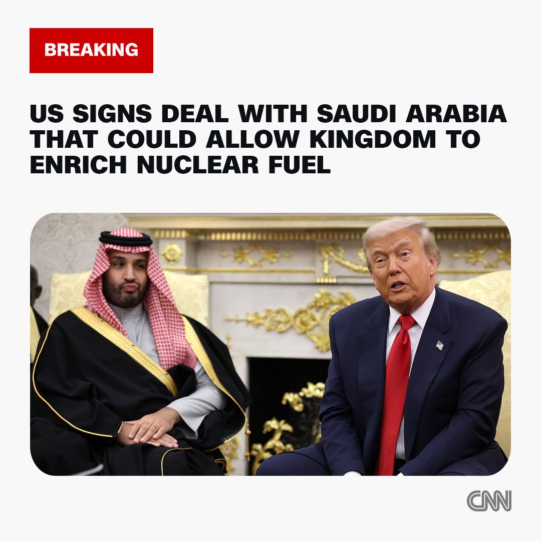 President Donald Trump has approved a nuclear deal with Saudi Arabia that could lead to the kingdom enriching its own fuel for civilian reactors without adopting the "gold standard" of international oversight, according to two US officials and a source familiar with the matter. https://t.co/EGFa2JhIkD