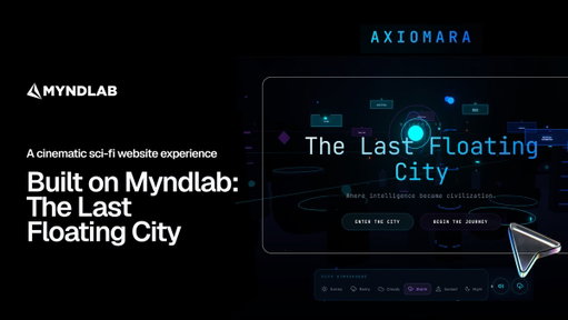 Built on Myndlab: The Last Floating City 🏙️ 

Explore the build: https://axiomarada78c1ed.preview.myndlab.ai/

@rafay0704 took Myndlab and built a sci-fi AI company website that feels more like an interactive film than a static page.

A floating city above the clouds.
Different districts for AI services, automation, and innovation labs.
Neon UI, ambient audio, weather modes, the whole thing.

Blade Runner meets Apple keynote is probably the closest way to explain it.
