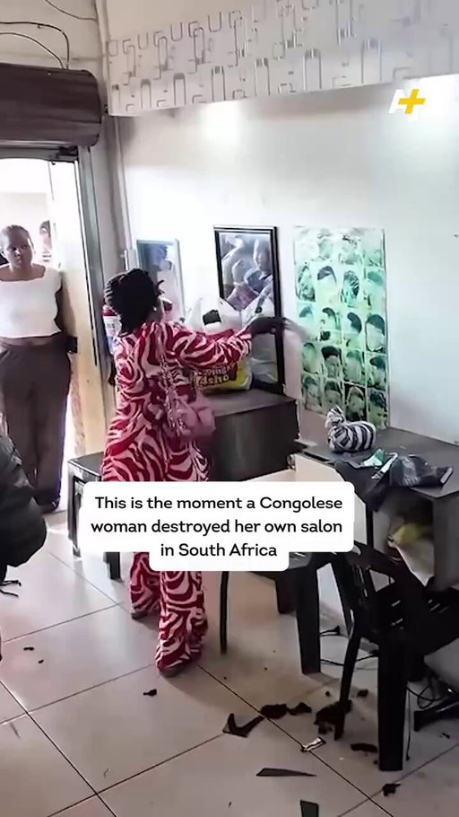 A Congolese woman in South Africa was told to hand her salon over to a South African. She destroyed her salon instead. 