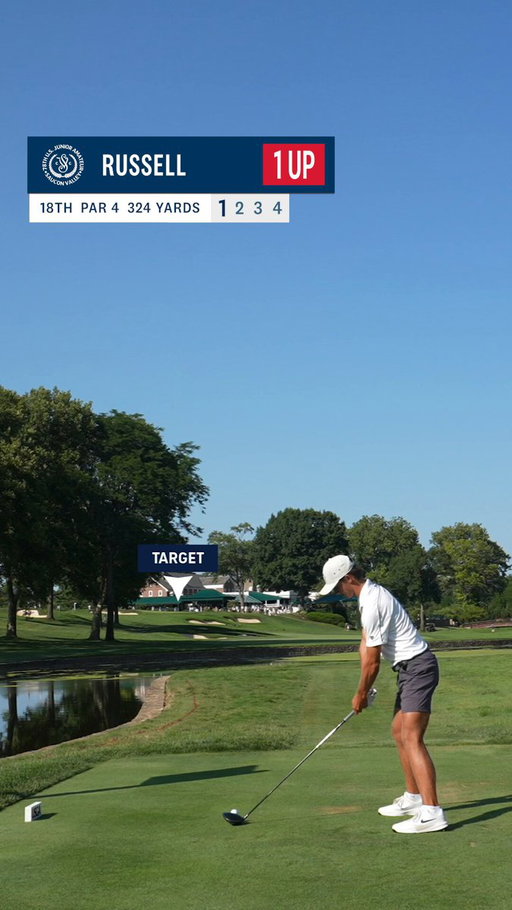 Miles Russell NEARLY makes an ace on the par-4 18th to win the match🤯

His eagle putt was conceded to finish off a 2-up win over Reed Arnaldo and punch his ticket to the quarterfinals of the U.S. Junior Amateur. 