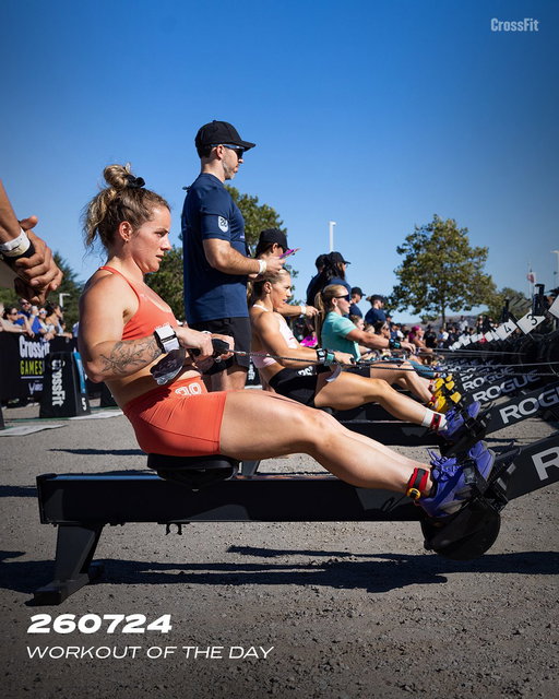 Workout of the Day
Friday 260724

2007 CrossFit Games Event 2 - The Hopper

For time:
1,000-meter row

Then, 

5 rounds of:
25 pull-ups
7 push jerks

♀ 85 lb
♂ 135 lb

Compare to 230707.

Post time to comments.

Stimulus and Strategy:
Today's workout is a throwback to the original hopper workout created for the first CrossFit Games in 2007. Be cautious — the row is a trap. Don't come out too hot, because a healthy dose of pull-ups follows. Aim to complete each set of pull-ups in 4 sets or fewer. The push jerk loading should be moderate, allowing you to perform your reps unbroken in most rounds. As a guideline, a single round of the couplet should take no more than 3 minutes to complete.

📍2026 CrossFit Games Event 1

#CrossFit #WorkoutoftheDay