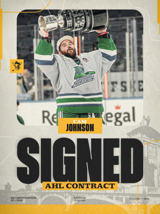 The Penguins have signed goaltender Cam Johnson for the 2026-27 season.

https://www.wbspenguins.com/penguins-sign-kelly-cup-mvp-goaltender-cam-johnson/ 