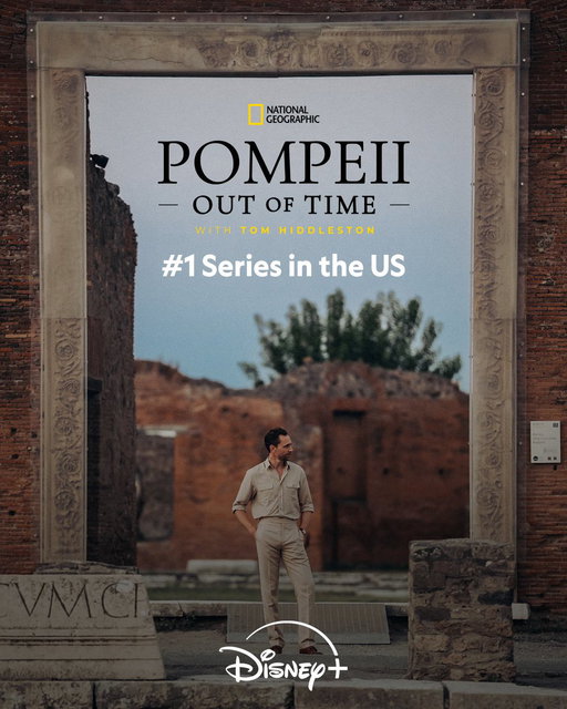 Rome wasn't built in a day. This No. 1 spot happened overnight.

#PompeiiOutOfTime with Tom Hiddleston is now streaming on @DisneyPlus and @hulu. 