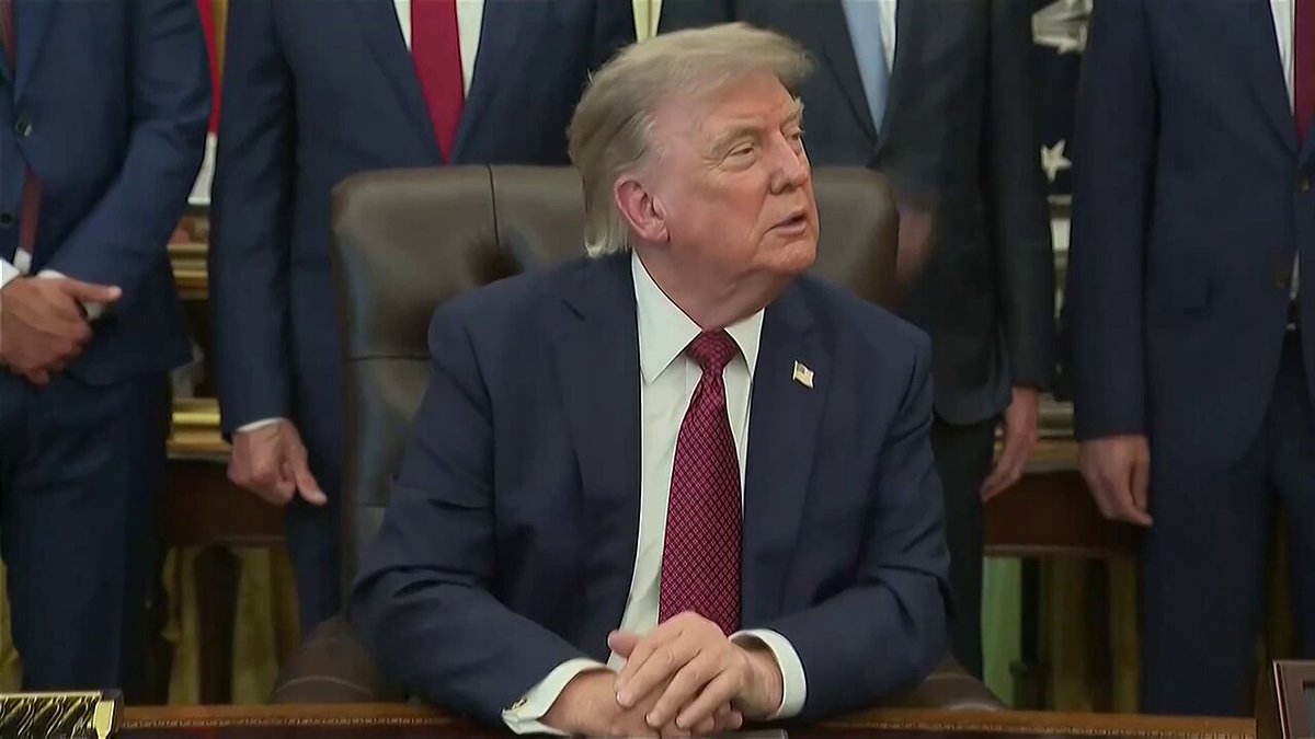 President Trump weighs in on the GOAT debate after LeBron's signing with the 76ers:

"Maybe LeBron is a racist. But maybe he doesn't like Trump... I only like people that like me, so I would say Michael Jordan all the way." 