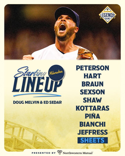 Introducing the starting lineups for today's Legends Game 

Fans at home can tune in on http://brewers.tv/ 