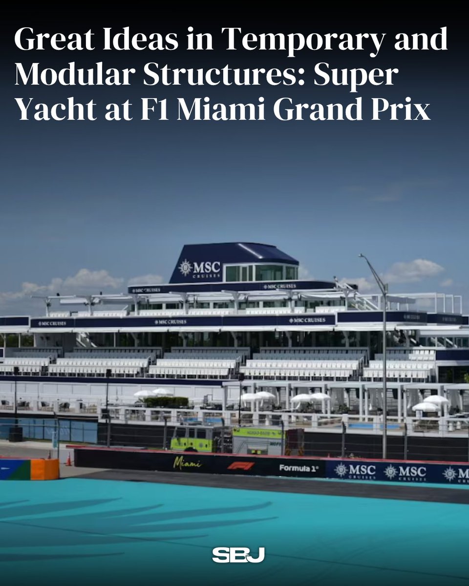 Temporary and modular structures continue to level up premium hospitality 🛥️

The Super Yacht at the F1 Miami Grand Prix was assembled in three weeks from more than 100 modular cubes and featured 400 premium seats with elevated views of the race course.

MORE: https://t.co/dgyNFiFdCD