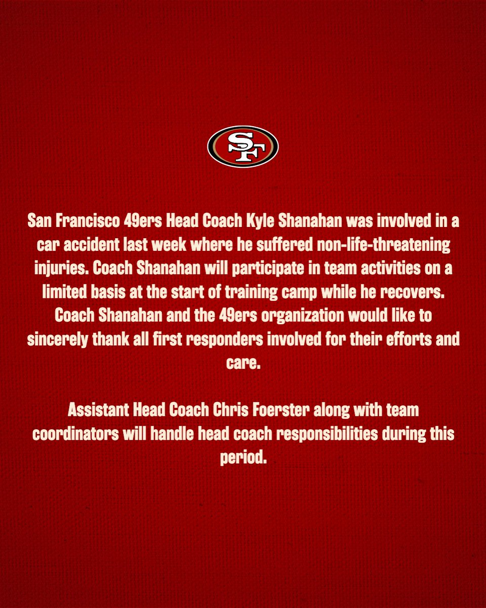 Statement from the San Francisco 49ers. 