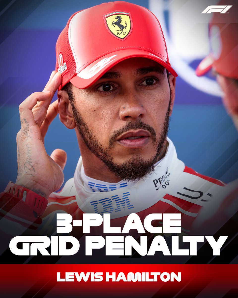 Lewis Hamilton handed a three-place grid penalty for "unnecessarily impeding" Oscar Piastri during Q3 

He'll start Sunday's Grand Prix from P5 on the grid

#F1 #HungarianGP 