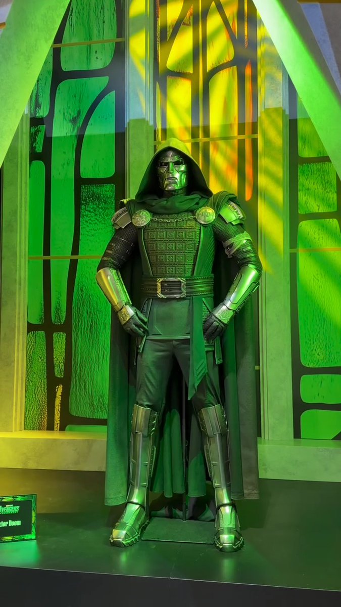Marvel Studios unveils the official Doctor Doom costume on the convention floor at San Diego Comic-Con. Stay tuned for updates from the Marvel panel later today! #SDCC 