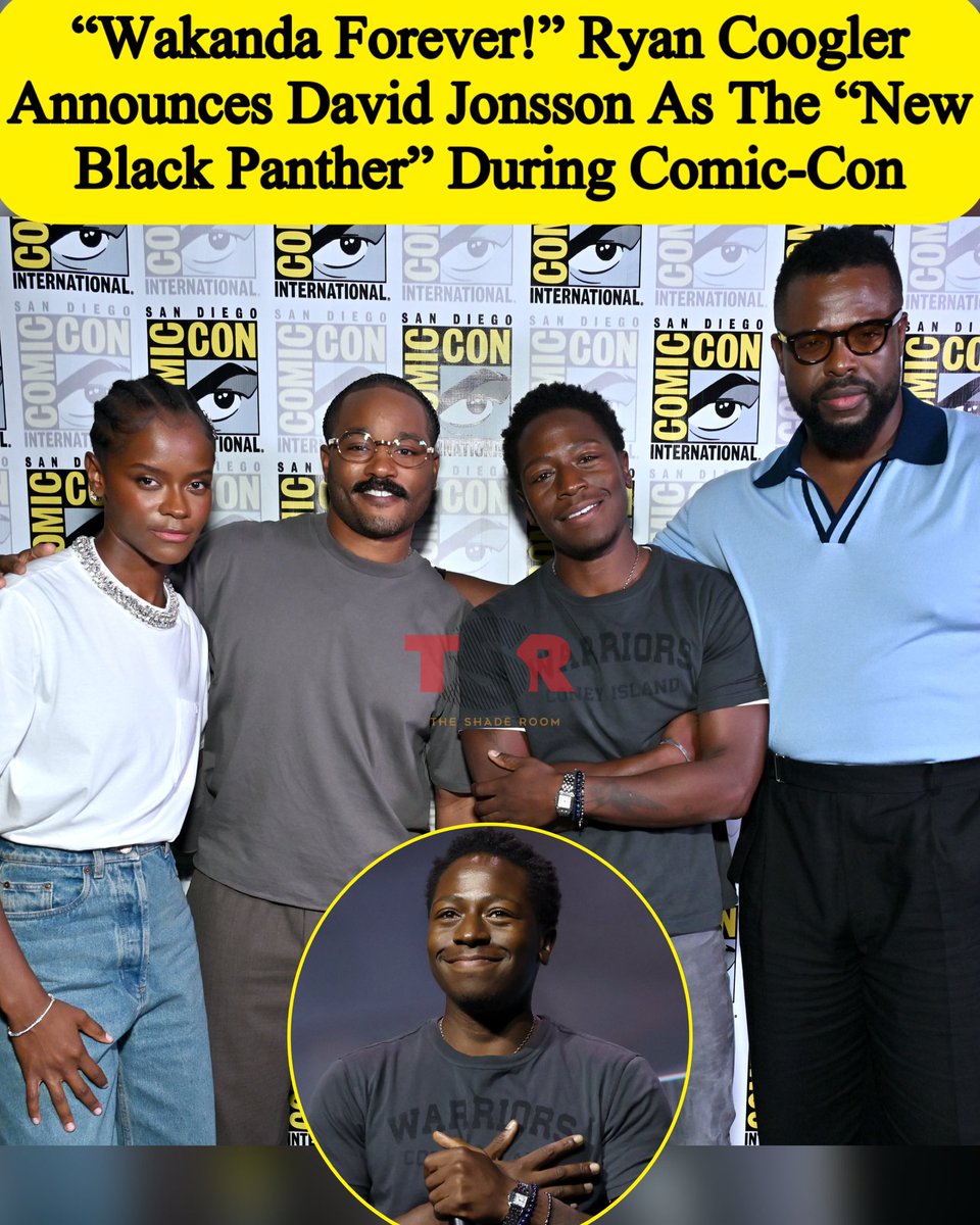 Wakanda!💪🏾 During Comic-Con, Ryan Coogler announced that actor David Jonsson has been officially cast as Prince T’Challa II, the adult son of the late King T’Challa, in Marvel Studios’ upcoming ‘Black Panther 3’. Roomies, are you tuning in? 📸:@gettyimages ✍🏾:#TSRStaffJR 