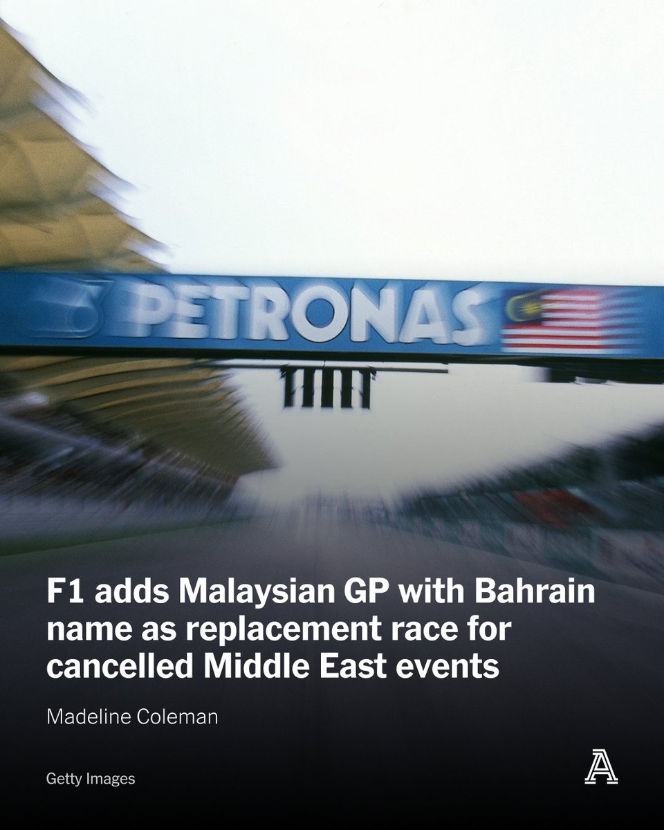 The Malaysian Grand Prix will be added to the 2026 calendar, Formula 1 announced on Sunday.

It will be officially titled the “Formula 1 Gulf Air Bahrain Grand Prix in Malaysia”.

But it is not certain to go ahead given the ongoing Middle East conflict.

More from @mwc13_3 

🔗 https://t.co/AtD5TYUA1q