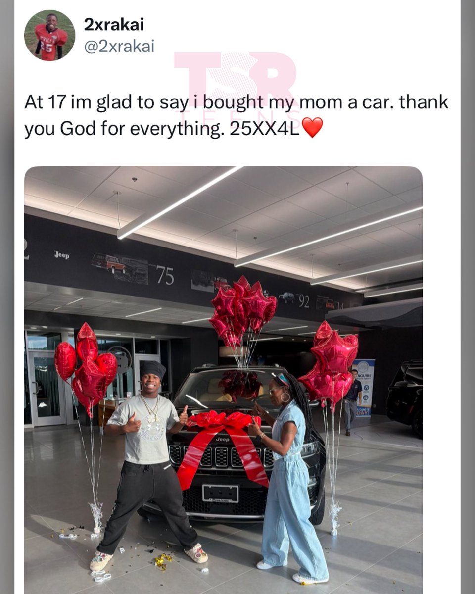 Aww! Rakai surprised his mom with her dream car at just 17 years old &amp; he couldn’t stop smiling as he watched her reaction. He even called Kai Cenat to celebrate the moment and thank him for believing in him. ❤️🥹 

✍🏽: #TSRStaffKH 