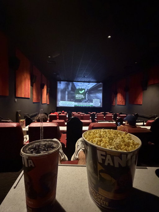 Not 70MM but my chair is reclined and I have a large popcorn and soda to myself. Life is good #Odyssey 