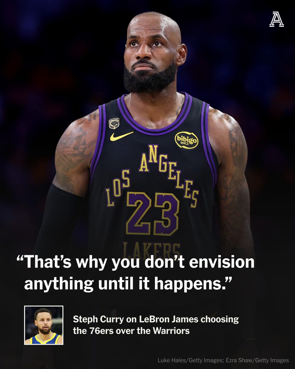 Steph Curry wanted LeBron James to come to the Warriors. He thought Golden State had a chance.

Once it became clear that wouldn’t happen, Curry quickly returned to the truth of his situation, one he’d already grappled with months ago.

The disappointment of missing out on yet another difference-making addition, something to get the Warriors out of the Play-In purgatory they’ve been in the last four years, had already morphed into acceptance.

https://t.co/OjcZ66TdmR