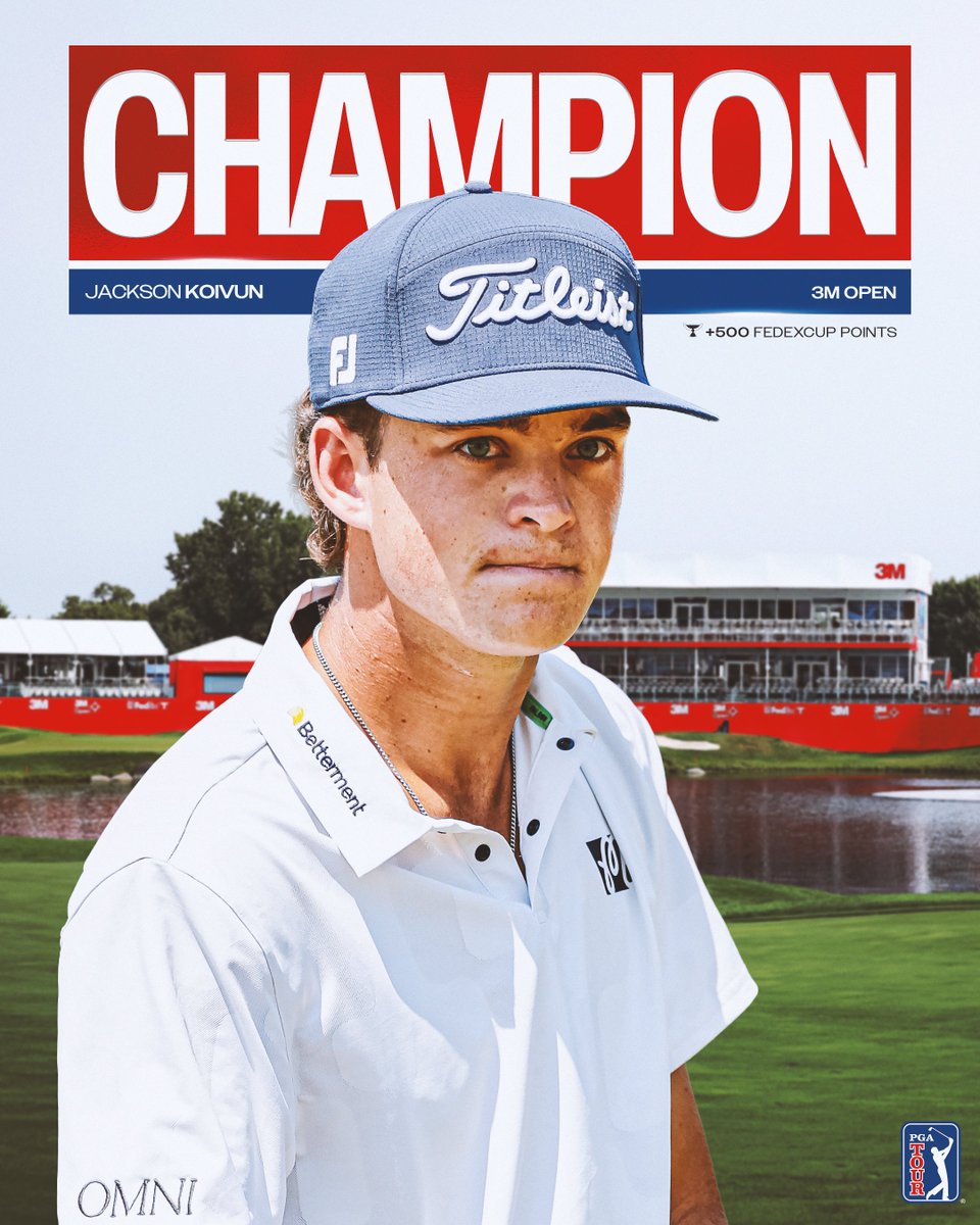 The future has arrived and his name is Jackson Koivun.

The @AuburnMGolf alum wins @3MOpen in his third professional start! 