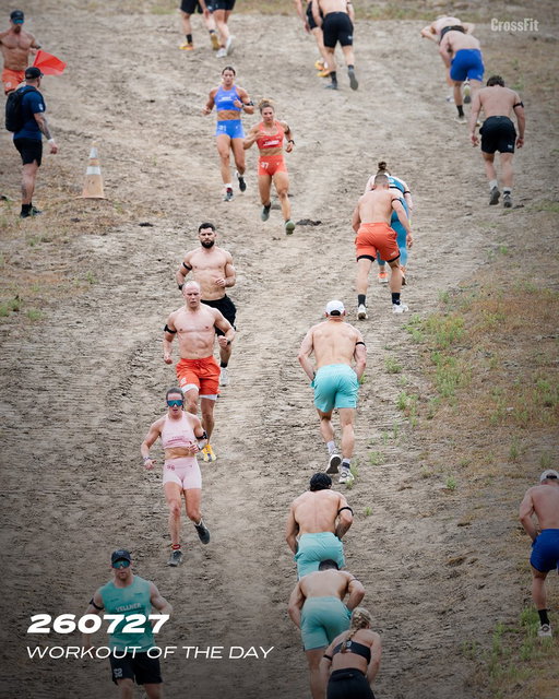 Workout of the Day
Monday 260727

2 rounds, each for time of: 
1,600-meter run

Check your time and rest exactly that amount of time before starting the second round. 

Compare to similar 251222.

Post times in comments.

Stimulus and Strategy:
Today we've got a fun test: a 1-mile run on repeat! This is a great opportunity for every athlete to get through the full mile at least once in the first round. Push for an uncomfortable pace on your first effort, then aim to match or beat that time in Round 2. If your first mile takes longer than 12 minutes, scale back to 800 meters for the second run.

Intermediate option:
Same as Rx'd.

Beginner option:
For time: 
1,600-meter run

Check your time and rest exactly that amount of time before starting the second round. 

Then, for time: 
800-meter run

Score each effort separately.

📍2026 CrossFit Games Event 2 

#CrossFit #WorkoutoftheDay