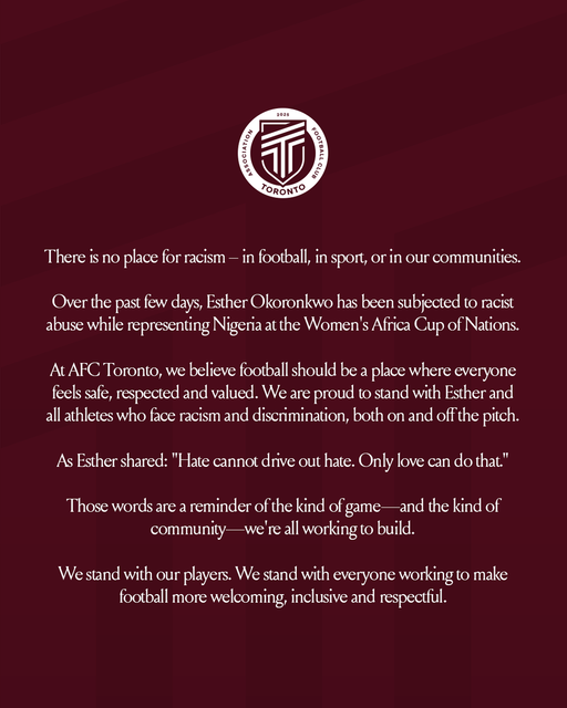 There is no place for racism in our game. Today and everyday we stand for respect and inclusion. 