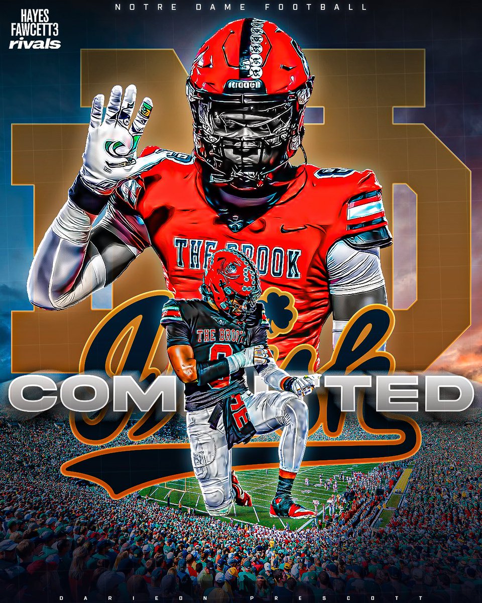 BREAKING: Elite 2028 EDGE Darieon Prescott has Committed to Notre Dame, he tells me for @Rivals

The 6’5 250 EDGE chose the Fighting Irish over Oregon and Texas A&amp;M

He’s ranked as the No. 18 Recruit in the 2028 Rivals Industry Rankings ☘️

https://t.co/DVhNMenCTu 