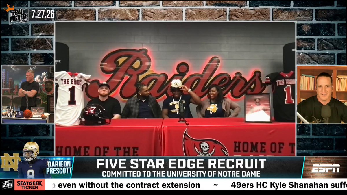 "Notre Dame was the first school to ever believe in me..

Marcus Freeman really believes in me and that means a lot to me" ~ @Cfkprescott #PMSLive 