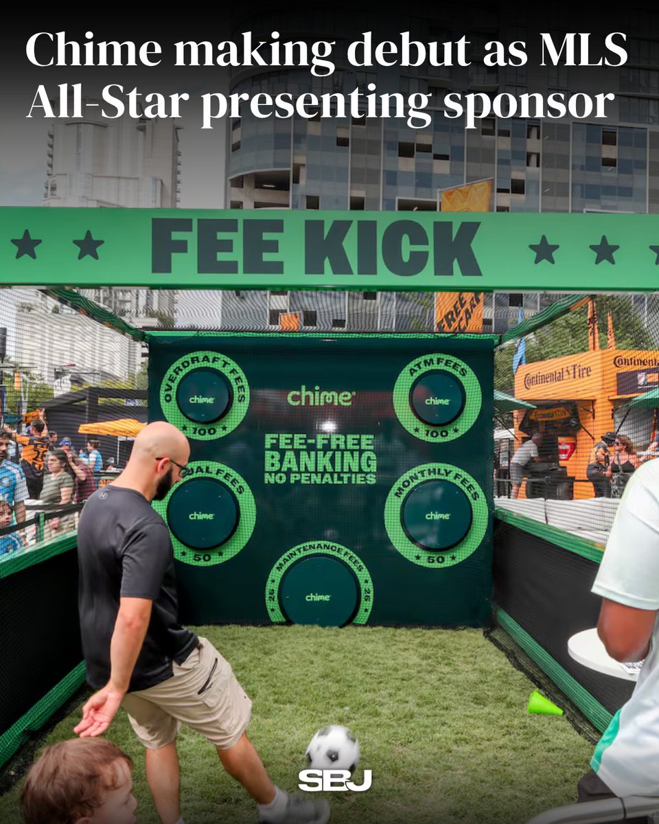 Chime will make its debut as the presenting sponsor of the MLS All-Star Game, with its logo featured on the front of the MLS All-Stars' kits ⚽

The partnership marks the mobile banking firm's first league-level sponsorship with MLS.

MORE: https://t.co/w5f1vuhjR8 