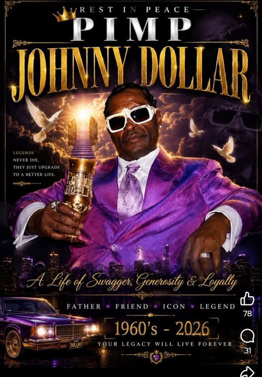 REST IN PEACE: Gerald “Pimp Johnny Dollar” Davis.
Another friend and true Twin Cities original has passed away. Gerald carried himself with style. 
My condolences to his family, friends and everyone who loved him.
Rest easy, Johnny Dollar. Your presence will not be forgotten. 