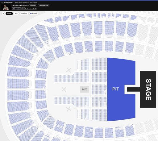 Is this a new record for most blue dots? 

Ludacris, TI, Rick Ross, BigXThaPlug in Louisville on 10/31. Onsale was a few weeks ago. 