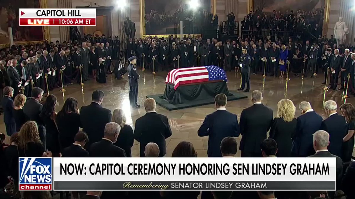NOW: House Chaplain Margaret Kibben opens the Capitol ceremony honoring the life and legacy of the late Senator Lindsey Graham with a prayer. 