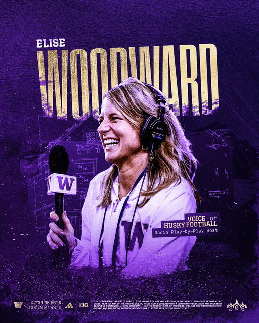 The new voice of Husky football 🎙️

@UWAthletics is proud to welcome veteran broadcaster Elise Woodward as the radio play-by-play voice of @UW_Football.

📰 https://gohski.es/4yLRitJ 