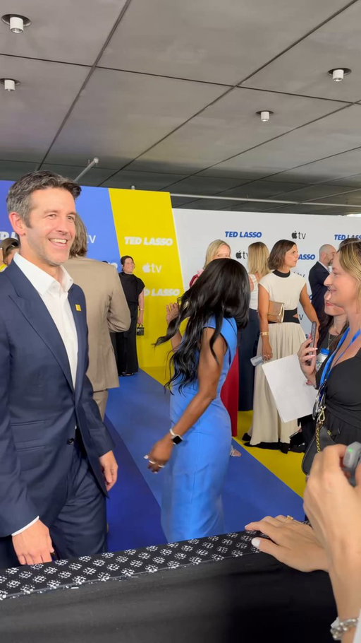 Chatting with John Ternus (future Apple CEO) at the Ted Lasso AppleTV premiere 🍎☺️

We got to see the first 2 episodes of season 4 and they were sooo good! 