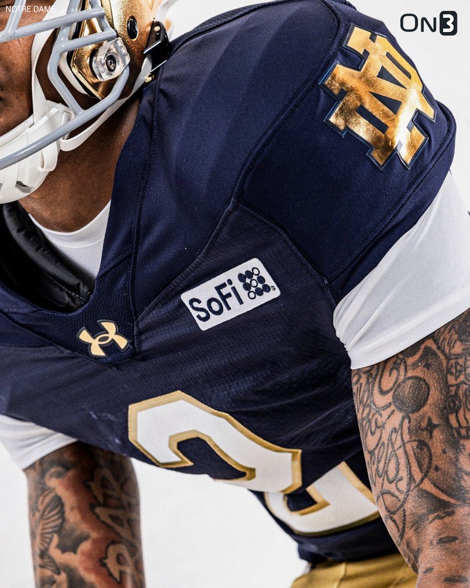 NEW: Notre Dame athletics has signed a jersey patch sponsorship deal with SoFi worth $18-20M annually, @PeteNakos reports☘️

It's expected to become the richest jersey sponsorship in college athletics history.

https://t.co/zWTWomJLL7
