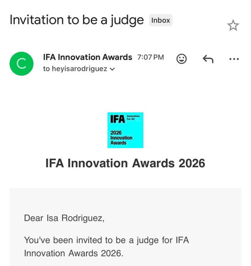 Excited to announce I’ll be on the panel of judges for the IFA Innovation Awards again this year! IFA Innovation Awards is the official awards body for IFA Berlin.

Looking forward to seeing all the cool tech in Berlin.
See you all there! 