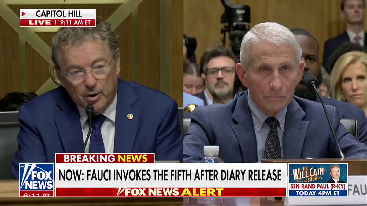 BREAKING: Sen. Rand Paul removes Dr. Anthony Fauci's lawyer from his Senate hearing after repeatedly talking over Paul to defend Fauci after not being invited to speak.

"You will respect these proceedings. You were told not to sit at the table. You insist on sitting at the table. And we told you you would not be recognized. You are not invited here for testimony, sir. You are being disruptive."

"Would you behave this way in a courtroom? No, because the judge would put you in jail. I can't do that today, but I can have you escorted from the premises."

"So I would say, sir, sit quietly and don't say another word. I said sit quietly. You are not recognized. Another word and you're gone."

After another back-and-forth and the attorney's refusal to listen, Paul then had security remove him from the room.