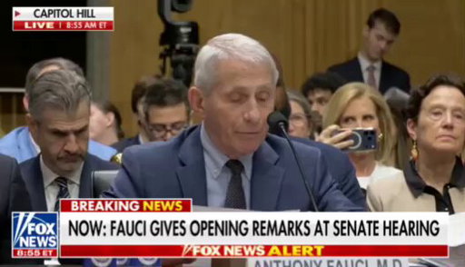Fauci invokes the 5th Amendment during the Senate hearing on the origins of COVID-19, refusing to answer questions from Congress. 