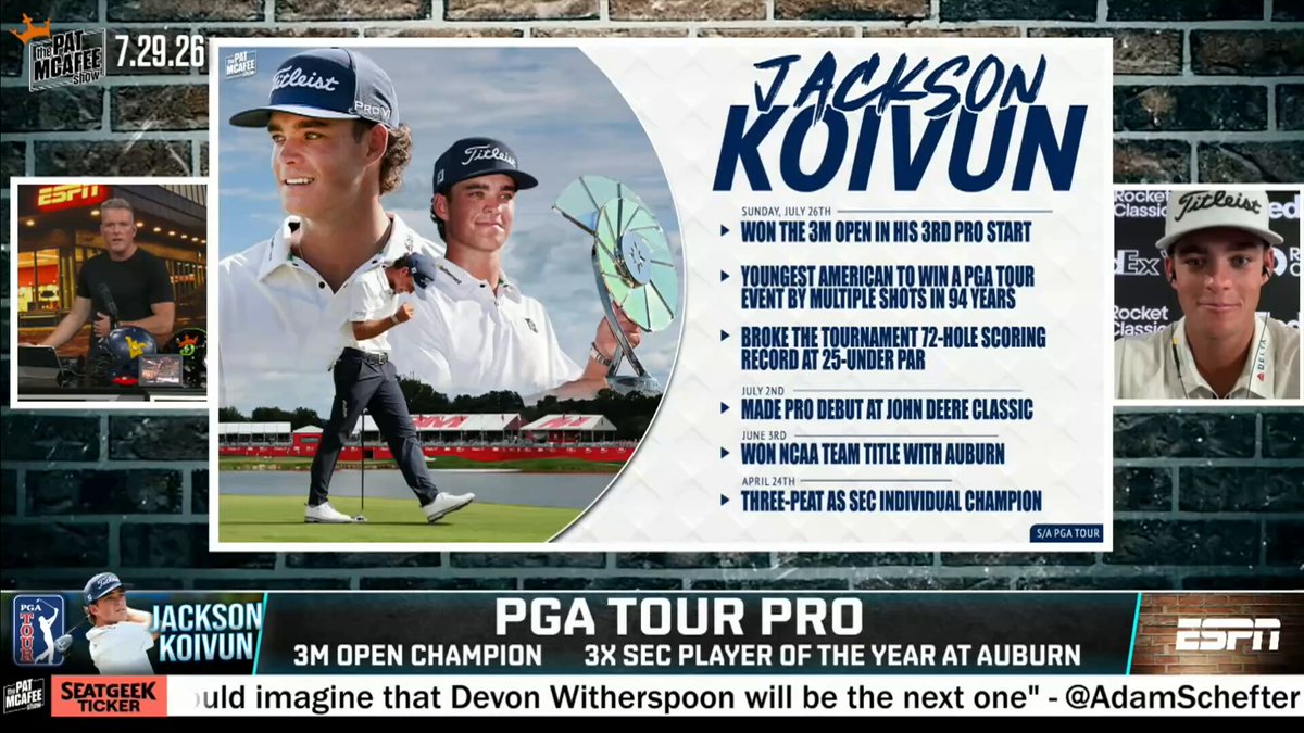 "I turned pro about a month ago and I didn't have the best debut..

I got a little more comfortable and I was able to get it done on Sunday..

I've been playing golf basically since I could walk"

Jackson Koivun #PMSLive 