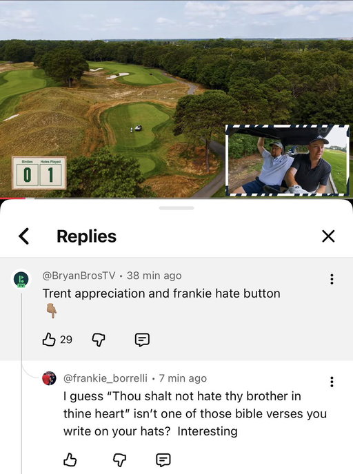 Looks like @wesleybryangolf either forgot to sign into his burner account or he’s no longer a man of God. Tough situation either way. 