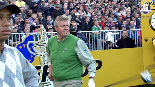 The roar of the first tee in Ireland 🇮🇪

Harrington &amp; Montgomerie vs Woods &amp; Furyk 🤩 