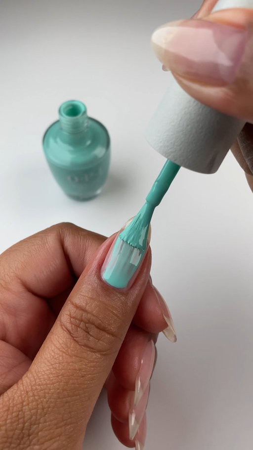 The summer shade that’s suddenly everywhere. “Cactus What You Preach” is a trending turquoise nail polish from Nature Strong. 