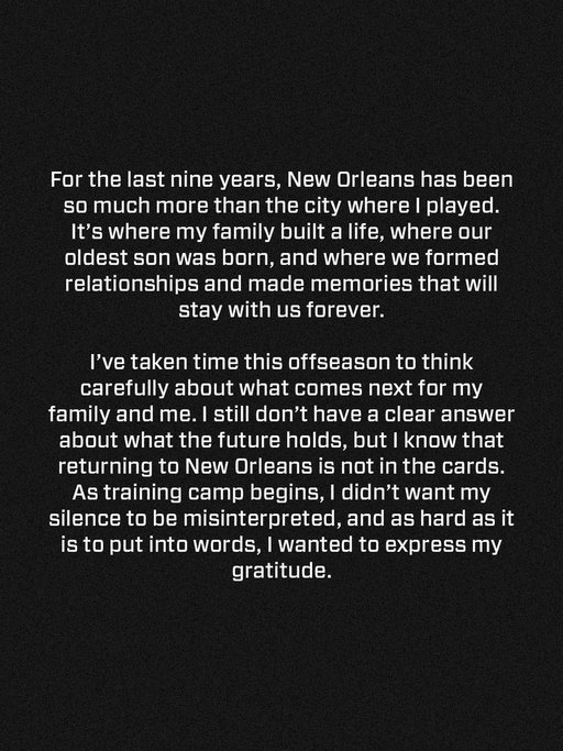 A statement from Taysom Hill: 