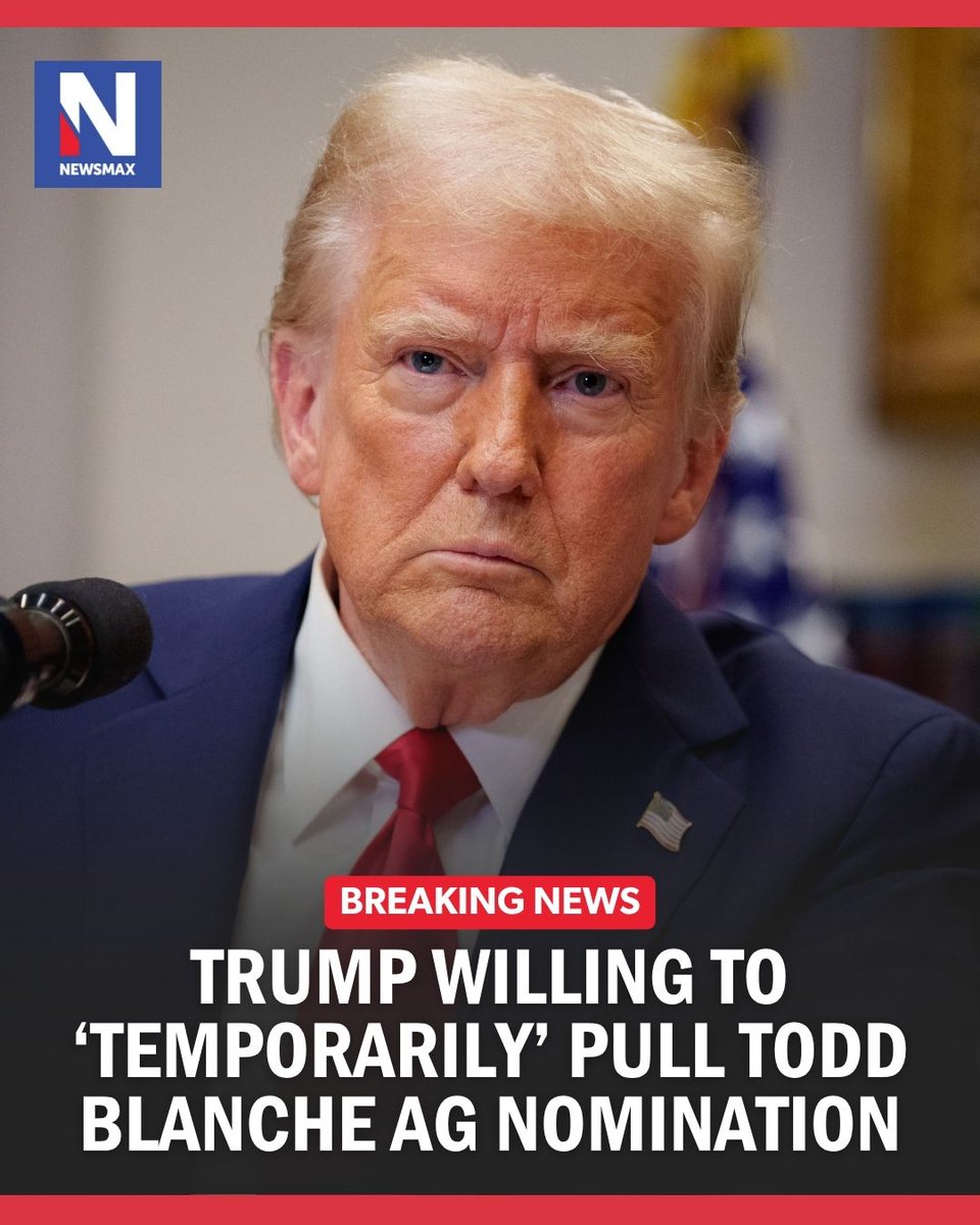 BREAKING NEWS: President Trump on Thursday said he has no objection to "temporarily withdrawing" Todd Blanche's nomination to become attorney general due to opposition from Sens. John Cornyn, R-Texas, and Thom Tillis, R-N.C. 