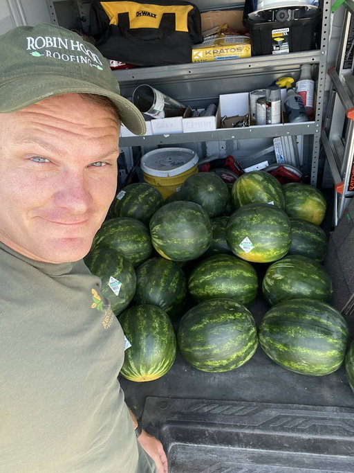 This dude turned $100 into $45,000.

How? Free watermelons.

He owns a roofing business. He placed 20 watermelons on doorsteps with this note attached and it won him 2 jobs.

You can complain that a market is too saturated, or you can just do things. 