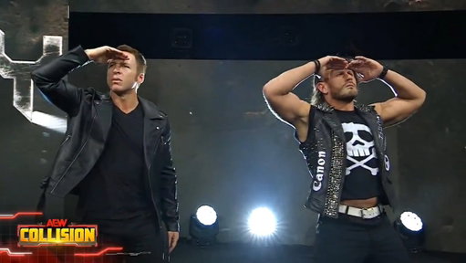 WHAT A WAY TO KICK OFF COLLISION IN THE MOTOR CITY! 

Motor City Machine Guns (@AlexShelley313 &amp; @SuperChrisSabin) are here!

Watch #AEWCollision LIVE on TNT &amp; HBO Max 