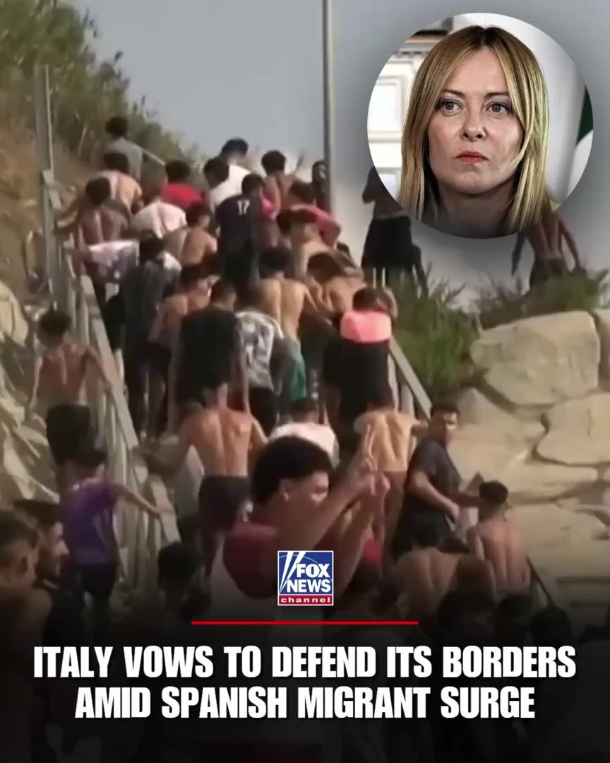 "We will not yield an inch."

Italian Prime Minister Giorgia Meloni threatens to take "extraordinary measures" to defend her country's borders amid the shocking migrant surge in Spain.

"The images coming from Ceuta are striking and demonstrate, once again, that uncontrolled illegal immigration poses a concrete threat to the security of Europe's borders."

"Italy will not stand by and watch."

"We are prepared to intervene with extraordinary measures to defend the borders and the safety of citizens."
