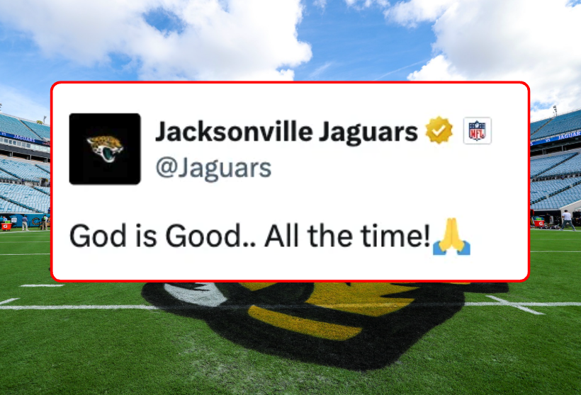 Professional sports have become filled with Pride nights, "woke" messaging, and heated debates over biological males competing in women's sports.

That's why one post from the Jaguars' official X account is getting so much attention.

A player taking over the team's account during training camp shared a public message of faith, and it quickly exploded to nearly 2 million views as fans from across the NFL praise the post and flood the replies with support.

For many, it's a rare moment of open faith from a major professional sports franchise, and people from rival fan bases are even taking notice.

Some online jokingly called it a "rare Jags W," while others replied "Jesus is Lord," with the post quickly becoming one of the team's most talked-about moments of the offseason as the NFL kicks off training camp.