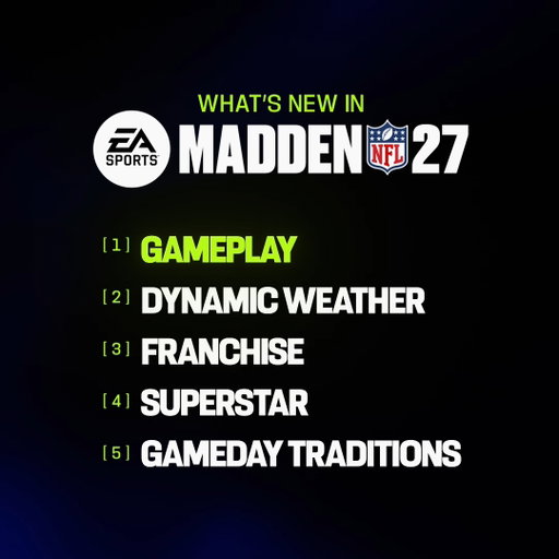 What’s new in #Madden27? 

Scott Hanson takes you through the biggest updates coming to our game this year.

Play three days early: http://x.ea.com/90204 