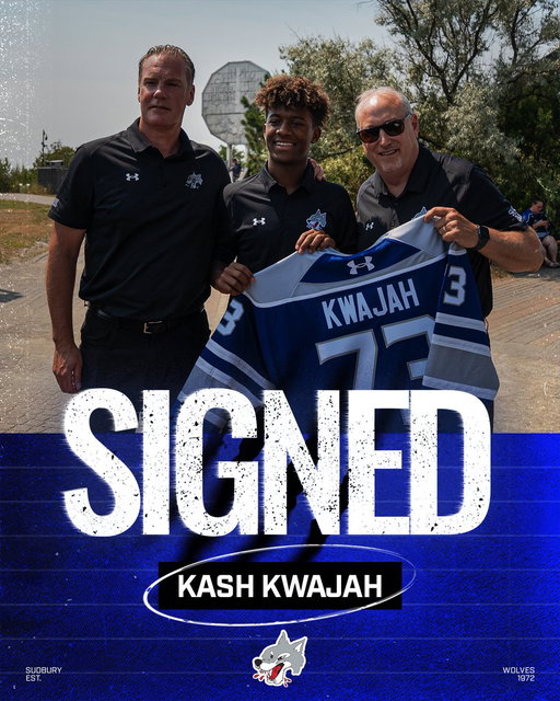 The Sudbury Wolves are pleased to announce the signing of our 2026 5th Overall Pick, Kash Kwajah 🐺

Welcome to Sudbury Kash!

🗞️: http://sudburywolves.com/

#WolvesNation 