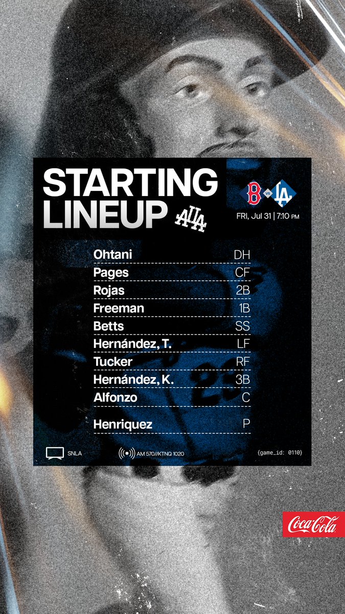 Tonight's #Dodgers lineup vs. Red Sox: 
