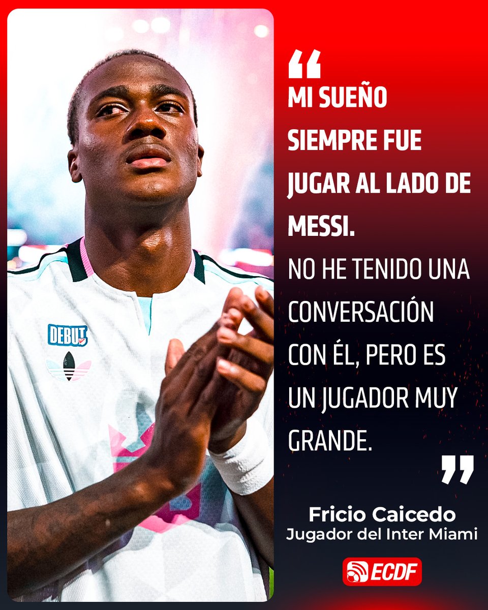 ¡FRICIO CAICEDO CUMPLIÓ EL SUEÑO! 🇪🇨🩷

Con apenas 18 años, el ecuatoriano fue titular en el empate de Inter Miami ante Columbus Crew.

El tricolor compartió cancha con Casemiro, Rodrigo De Paul, Luis Suárez y Lionel Messi, quien ingresó al cambio. 🌟👏 